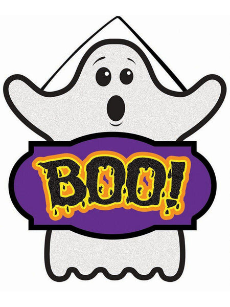 Mini Hanging Glitter Ghost Boo Sign