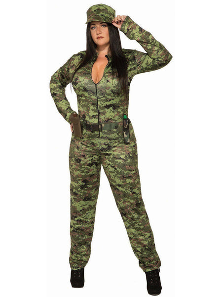 Adult Sexy Army Jumpsuit And Hat Plus Costume