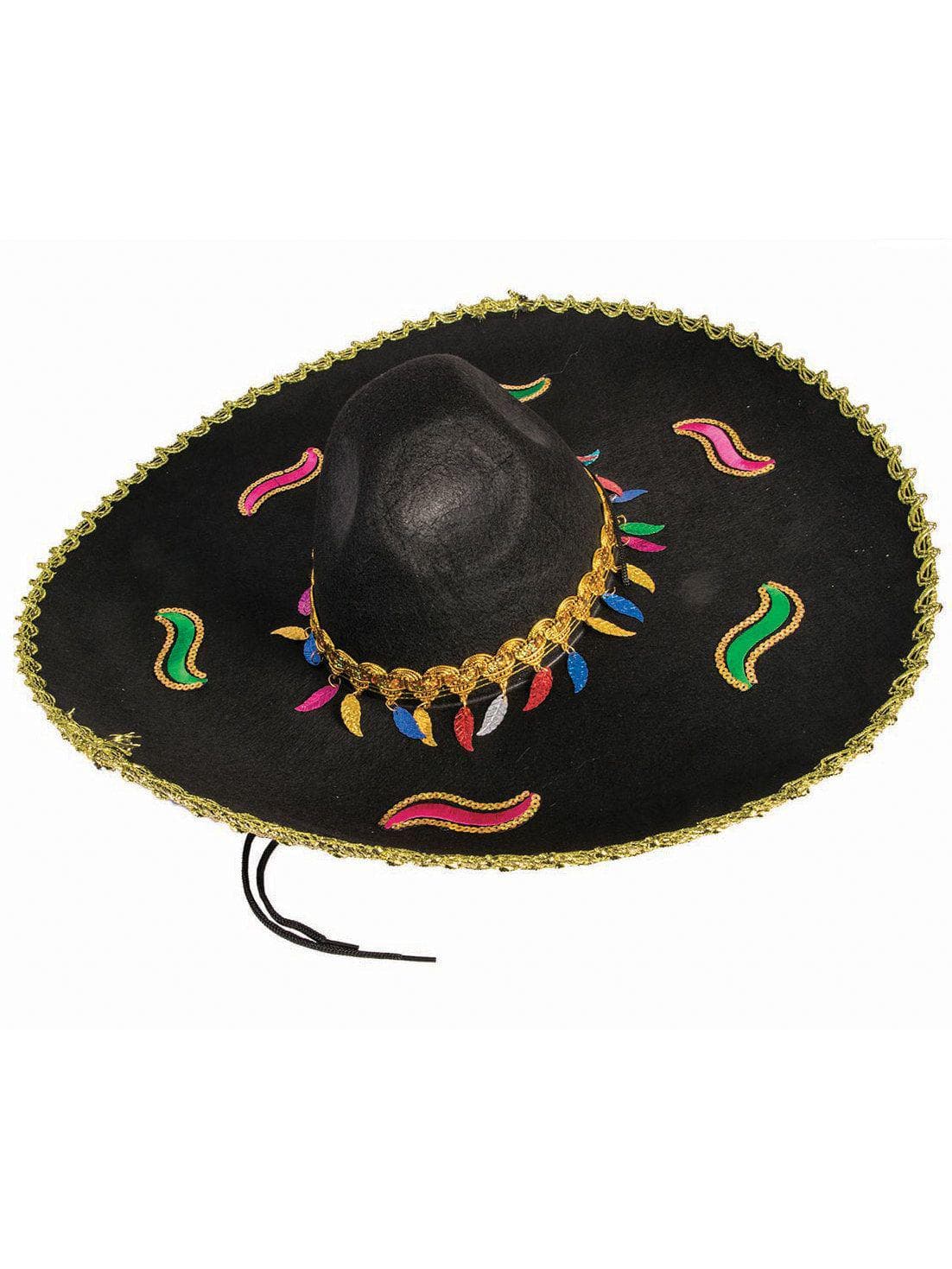 Black and Multi-colored Sombrero - costumes.com