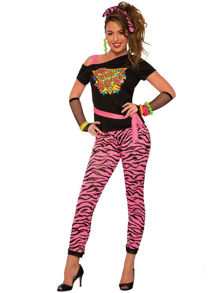 Women's 1980's Neon Pink Wild Child Costume