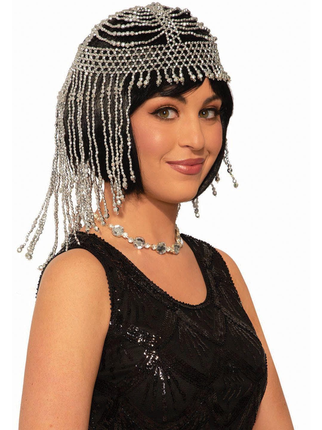 20's Silver Headpiece with Beads - costumes.com