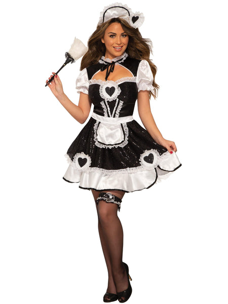 Adult Sequin French Maid Costume