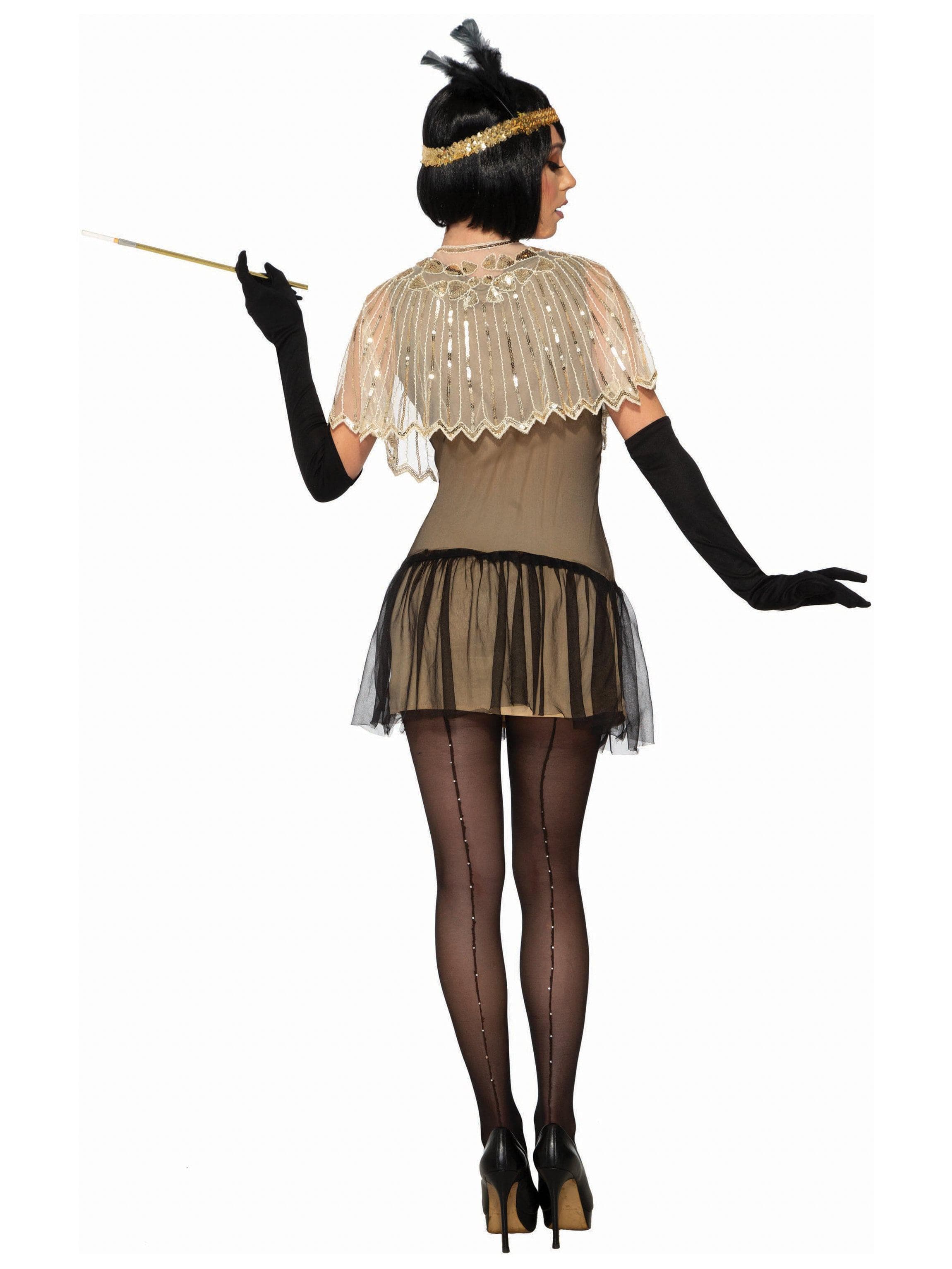 Adult Beige Sequin Detailed 1920's Shawl - costumes.com