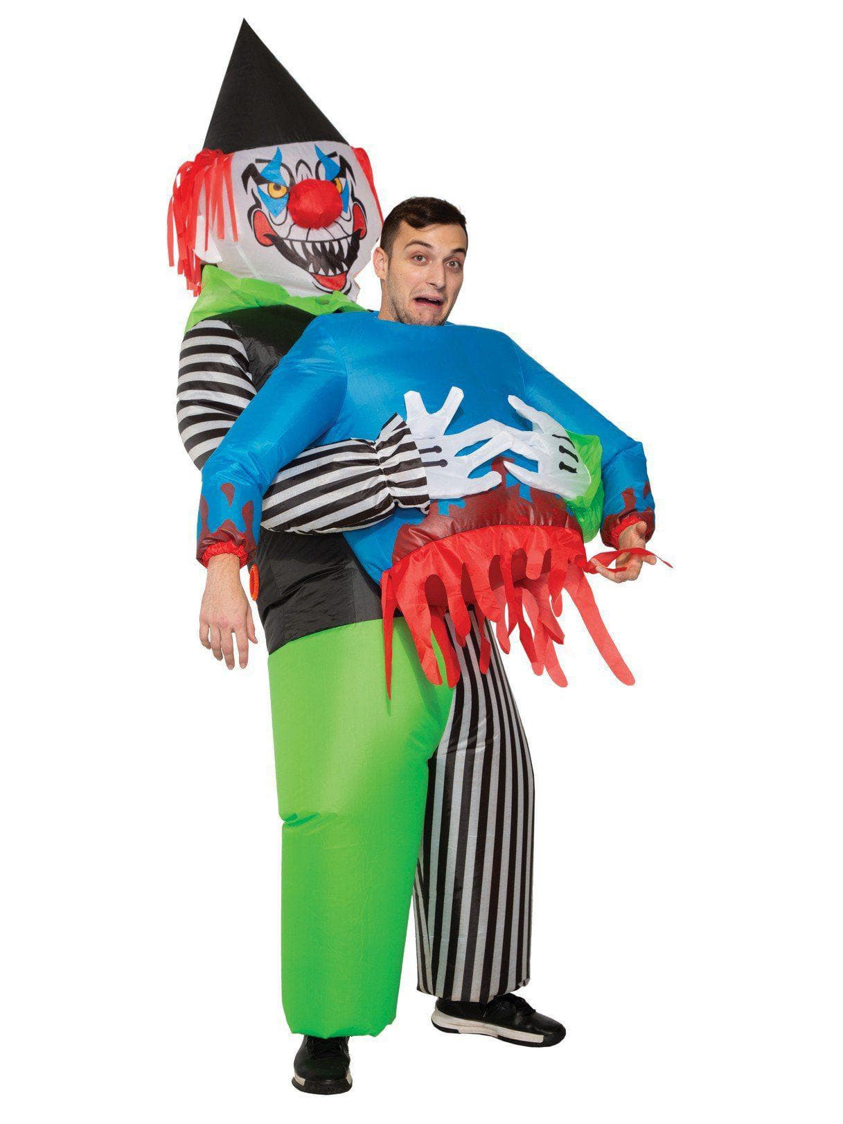 Adult Inflatable Evil Clown with Victim Costume - costumes.com
