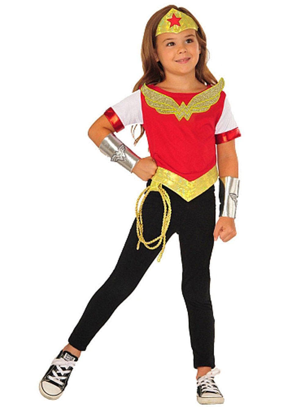 Girls' DC Superhero Girls Wonder Woman Shirt and Accessory Set - costumes.com