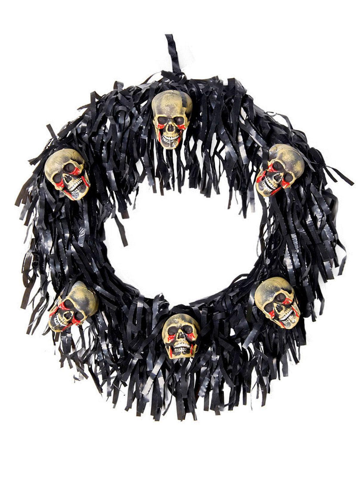 6 Bloody Mini Skull Wreath - costumes.com