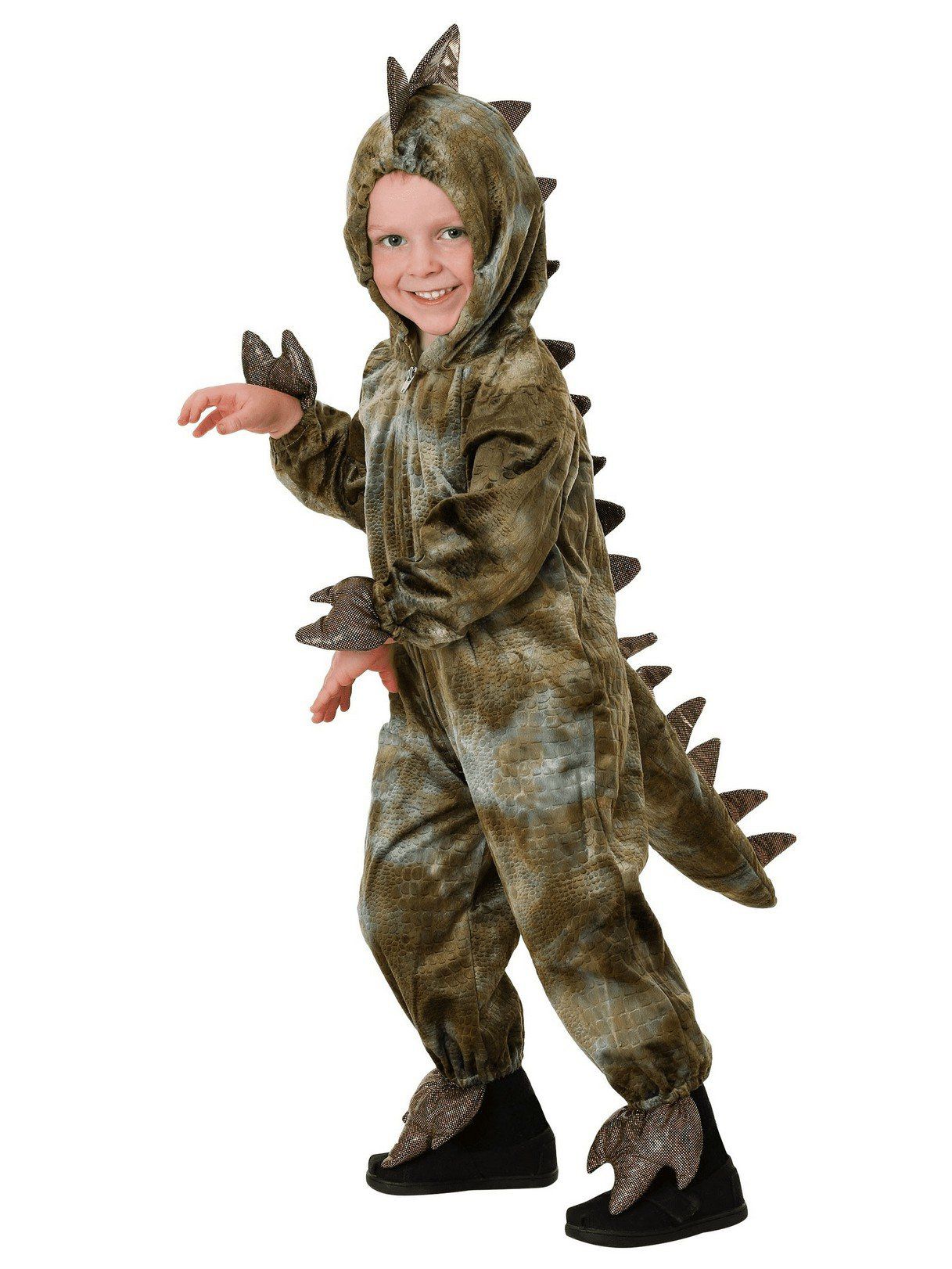 Boys' T-Rex Dinosaur Hooded Jumpsuit - costumes.com