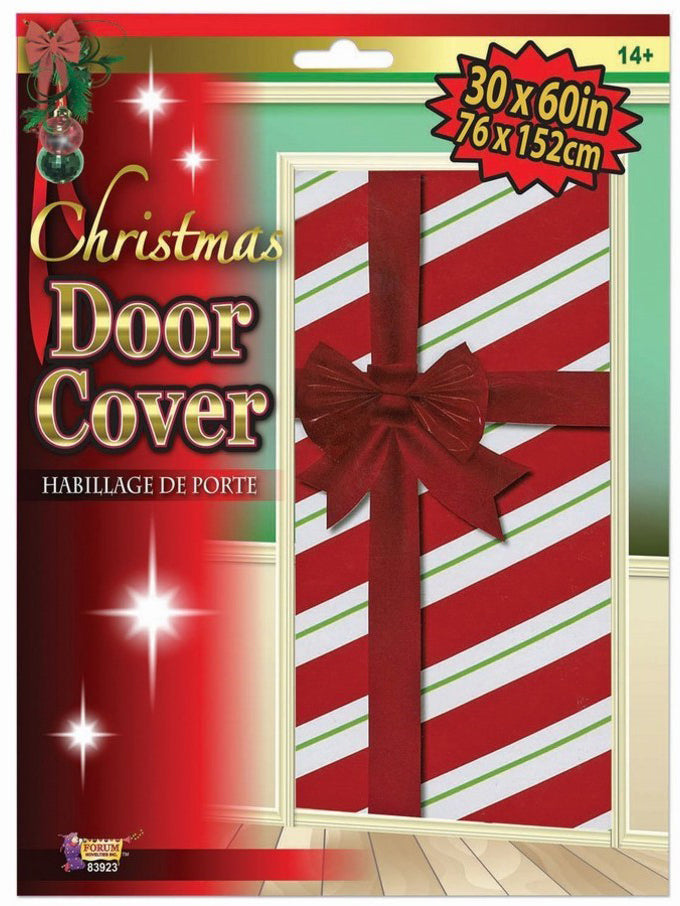 Christmas Striped Door Cover - costumes.com