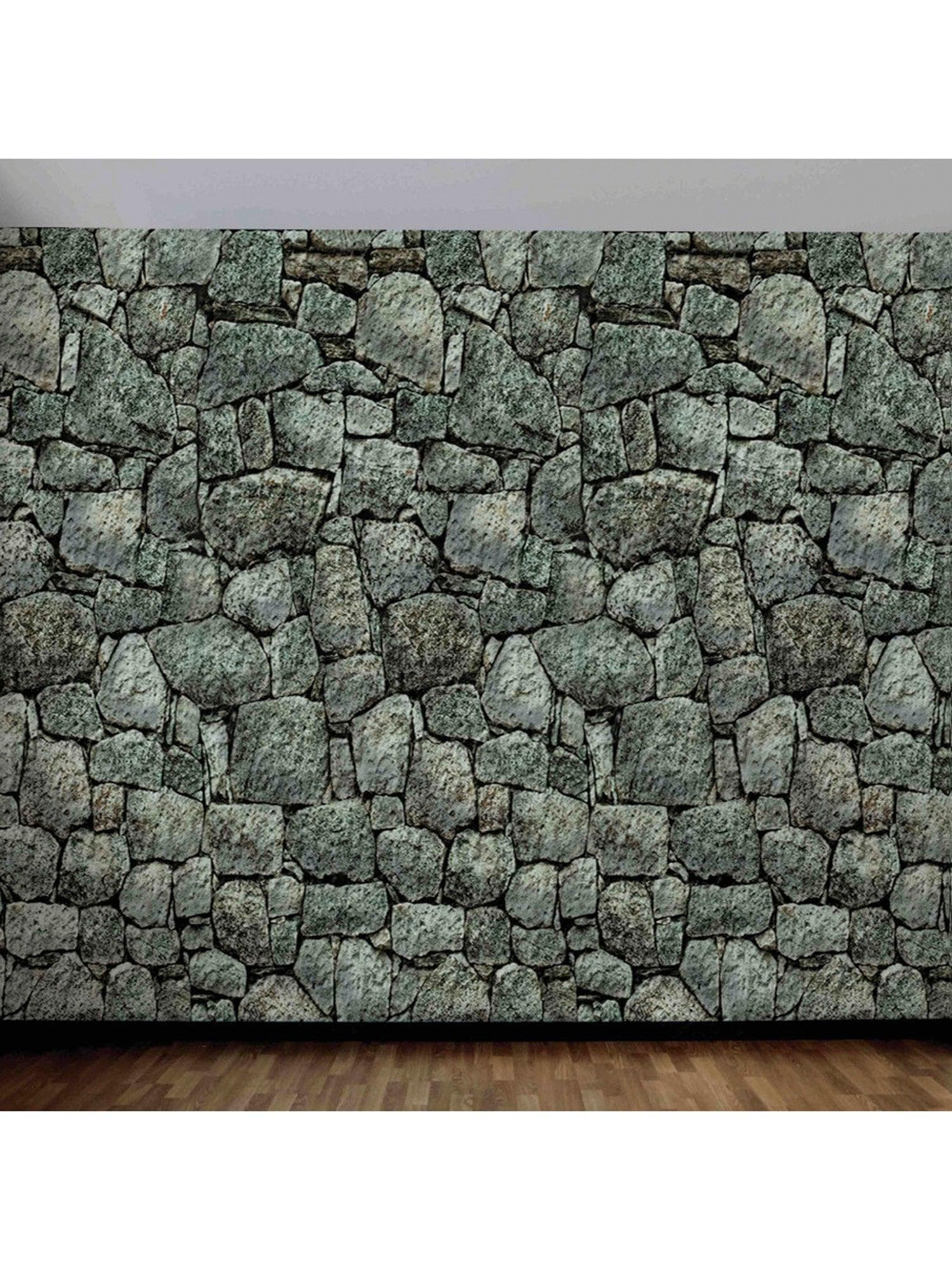 20 Foot Indoor and Outdoor Dungeon Stone Wall Backdrop - costumes.com