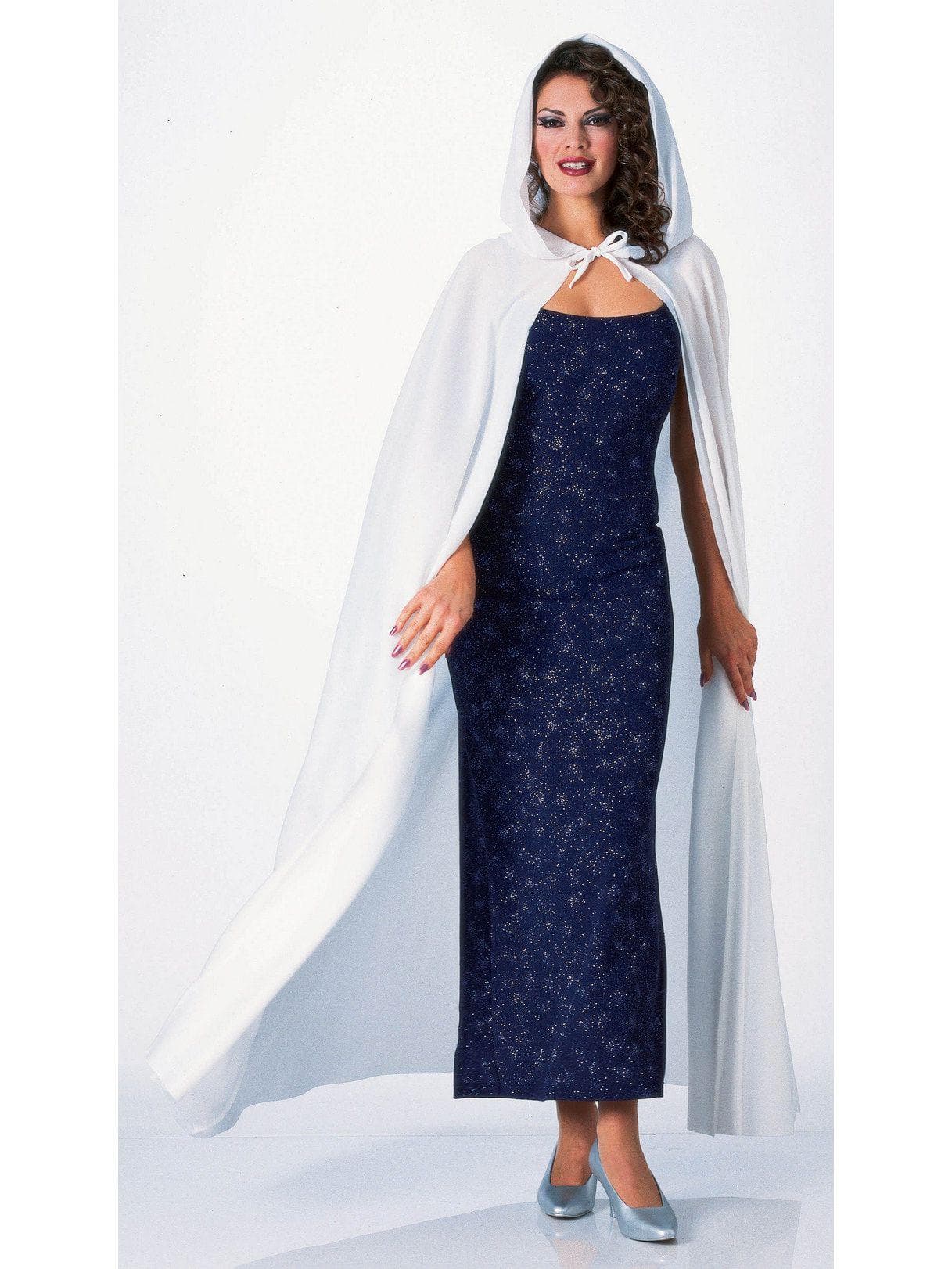 Adult Long White Hooded Cape - costumes.com