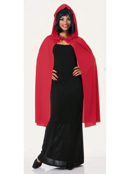 Adult Short Red Hooded Cape