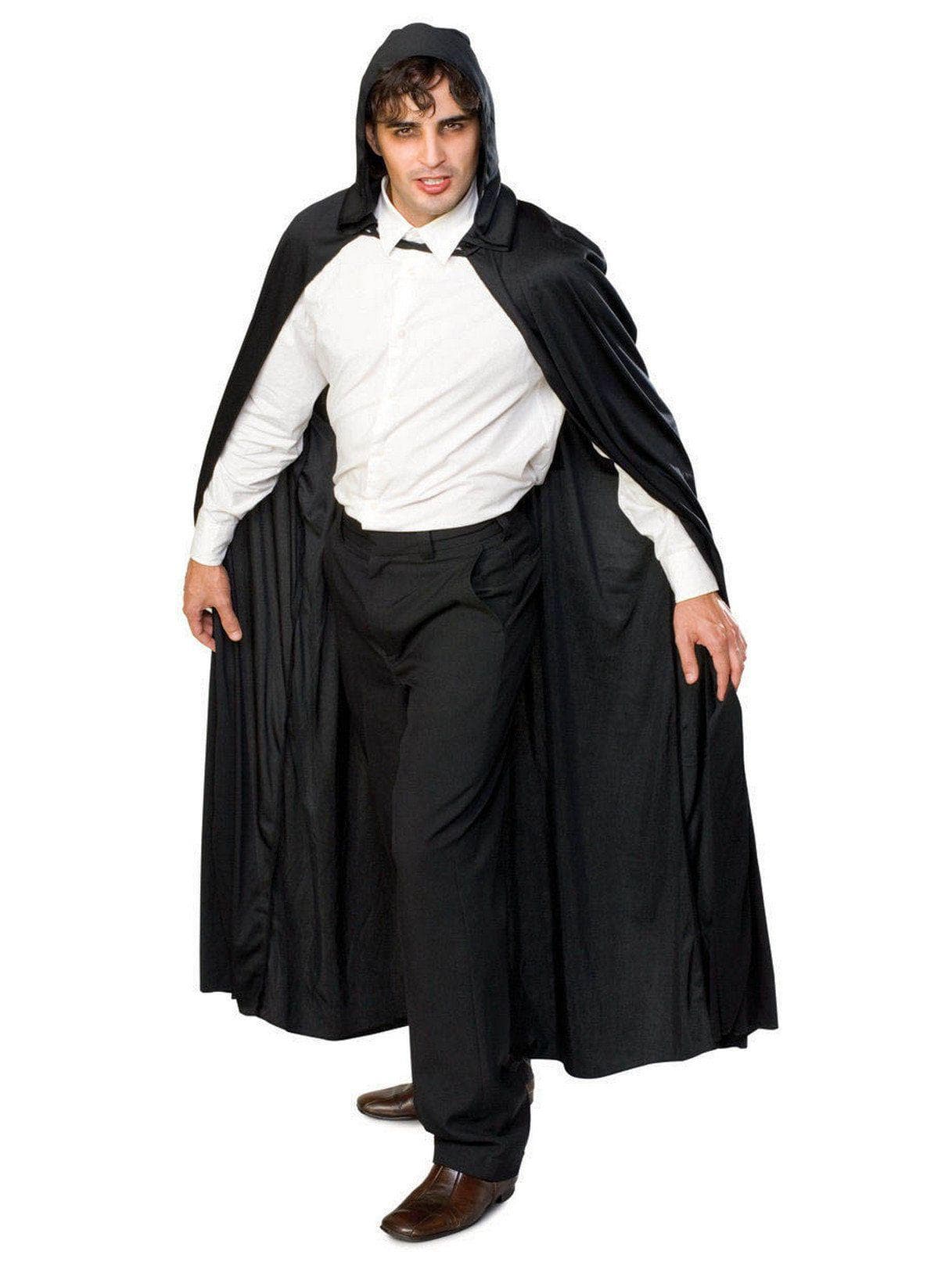Adult Long Black Hooded Cape - costumes.com