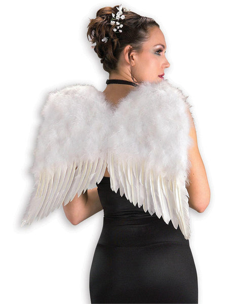 Adult White Feathered Angel Wings