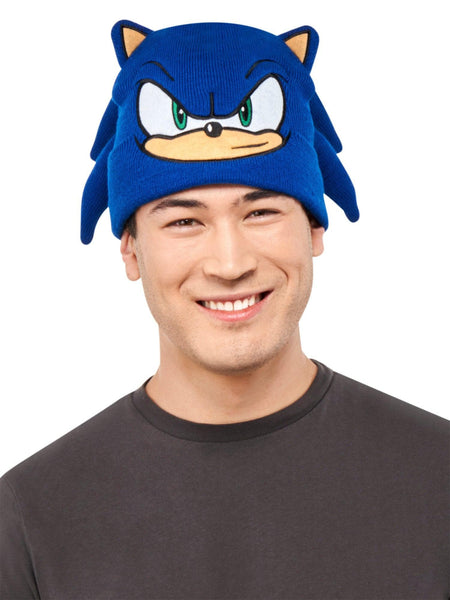 Adult Blue Knit Sonic Hat