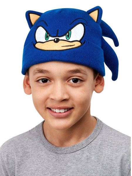 Kids' Blue Knit Sonic Hat