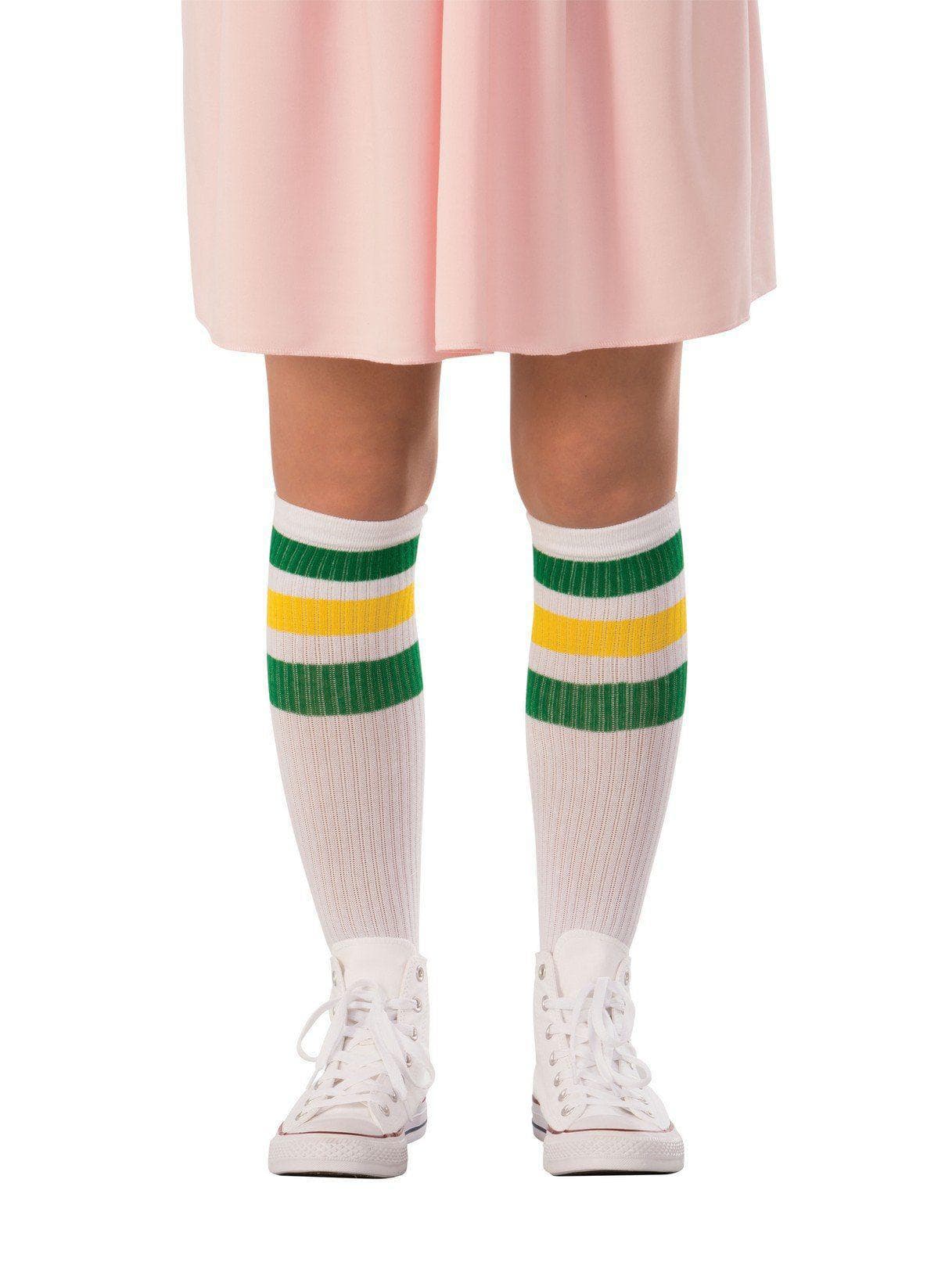 Adult Stranger Things Eleven Striped Knee-High Socks - costumes.com
