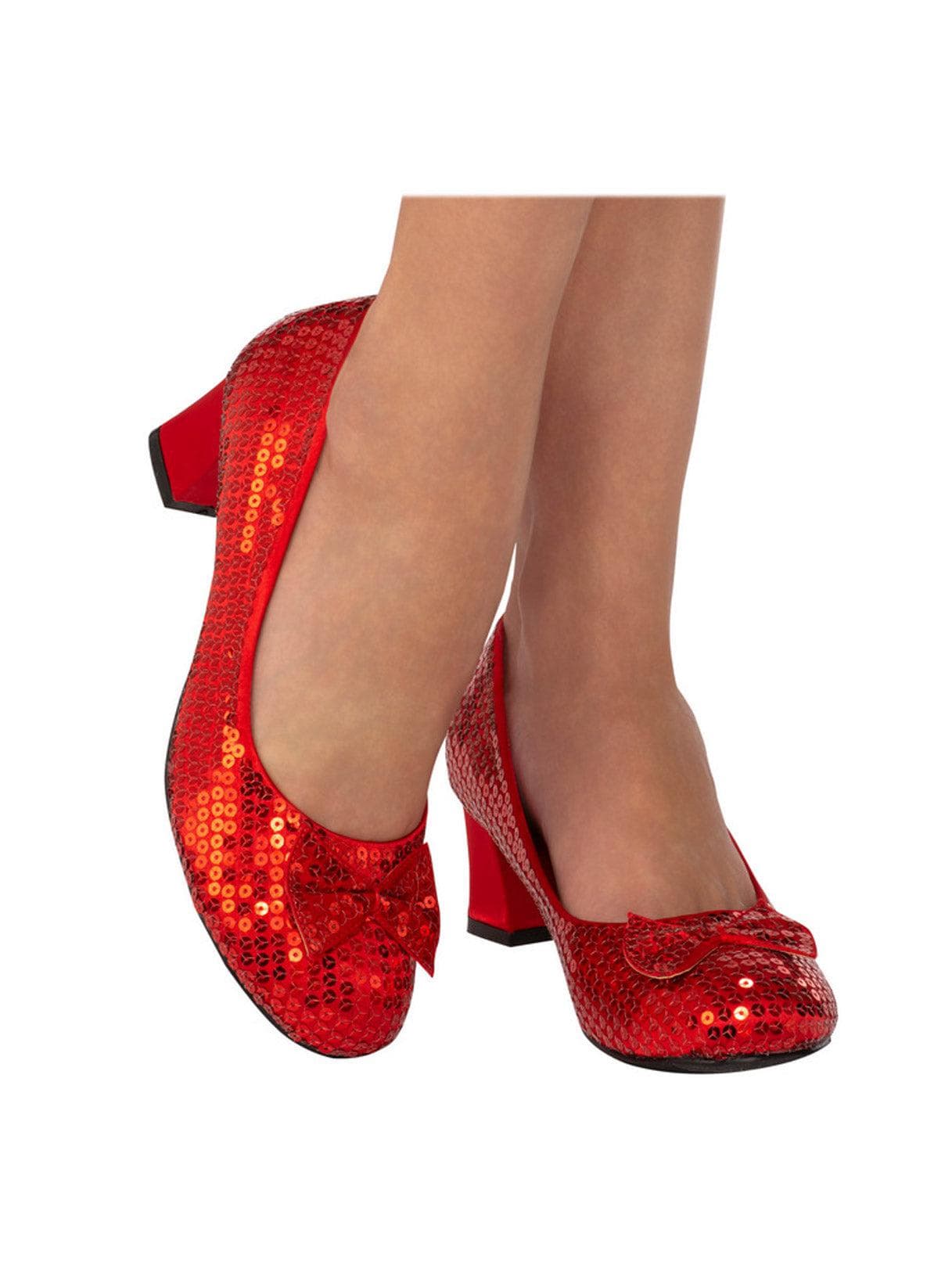 Adult Red Sequin Dorothy Heeled Shoes - costumes.com