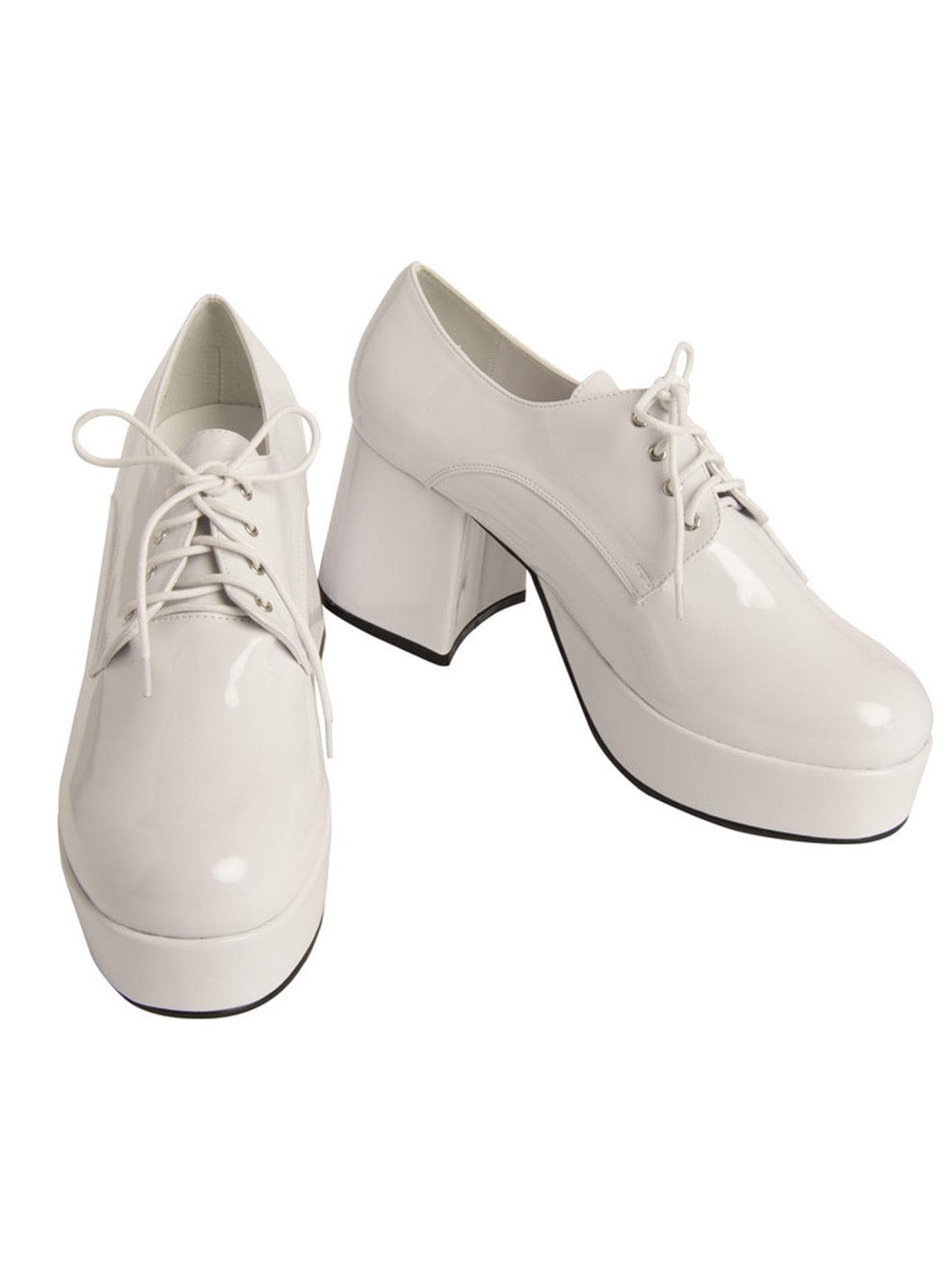Adult White 70's Platform Heeled Shoes - costumes.com