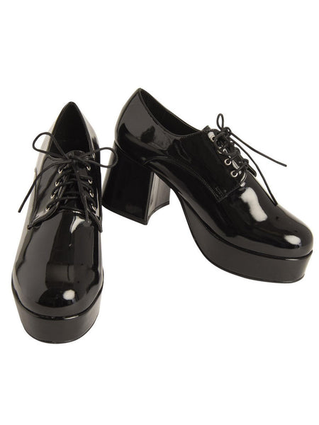 Adult Black 70's Platform Heeled Shoes