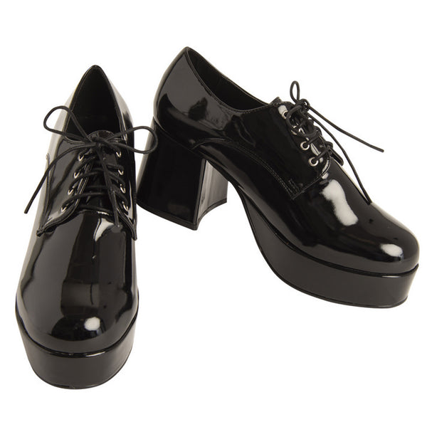 Adult Black 70's Platform Heeled Shoes Adult Black 70's Platform Heeled Shoes