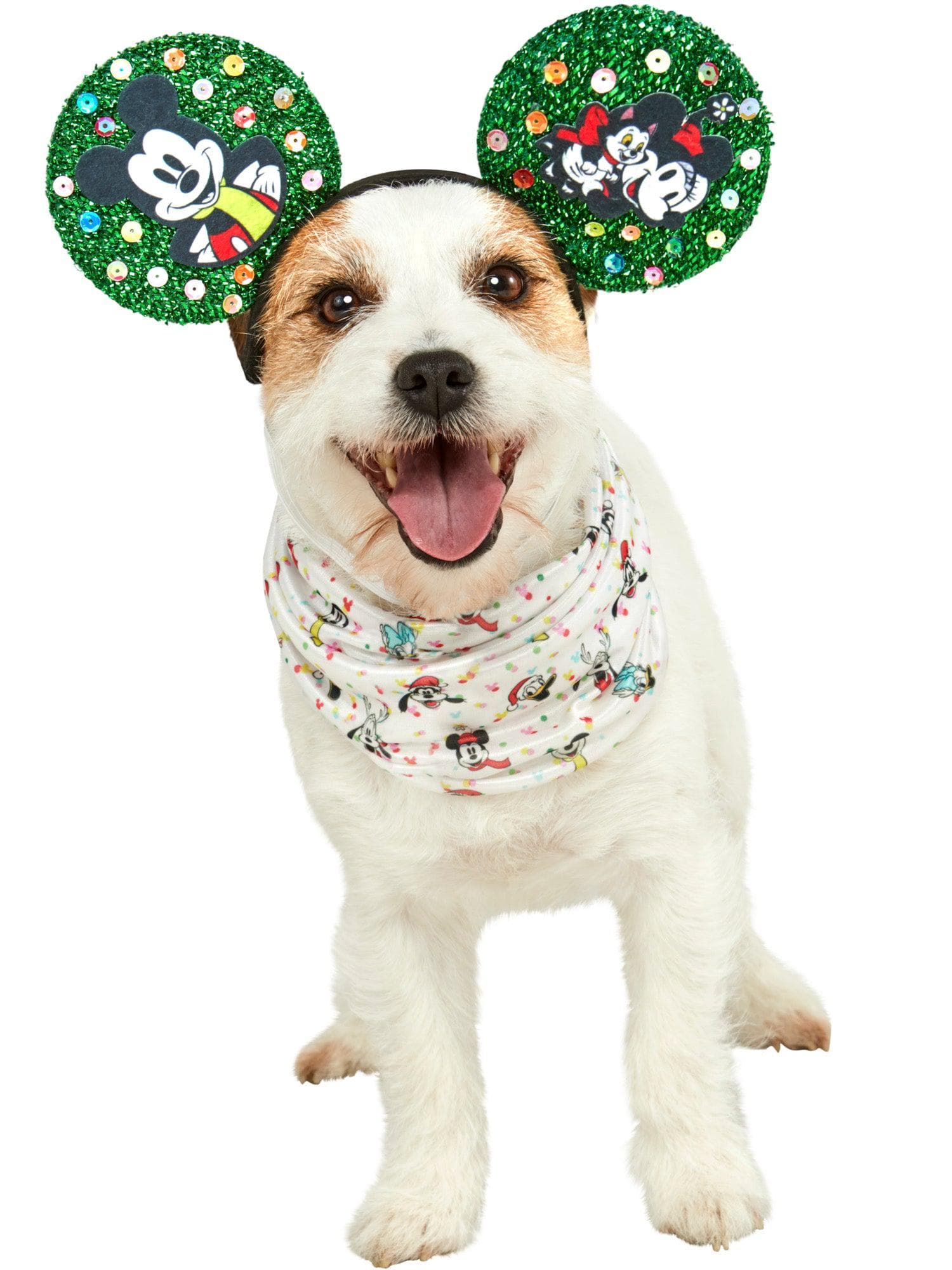 Mickey Mouse Holiday Pet Headpiece and Bandana - costumes.com