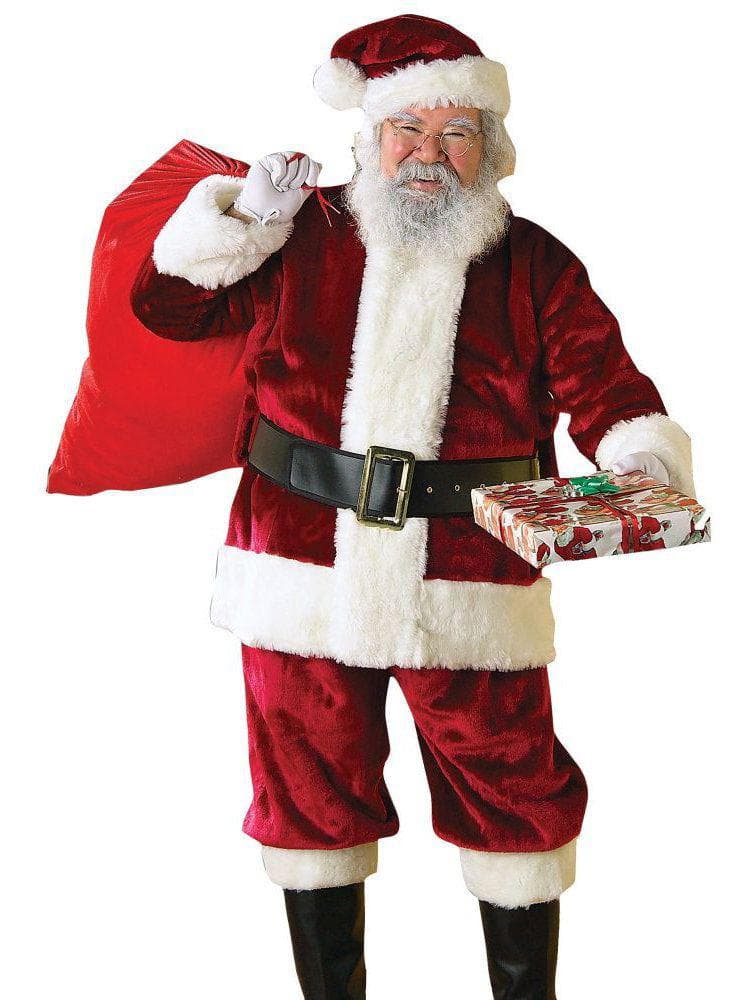 Adult Crimson Regency Plush Santa Suit Costume - costumes.com