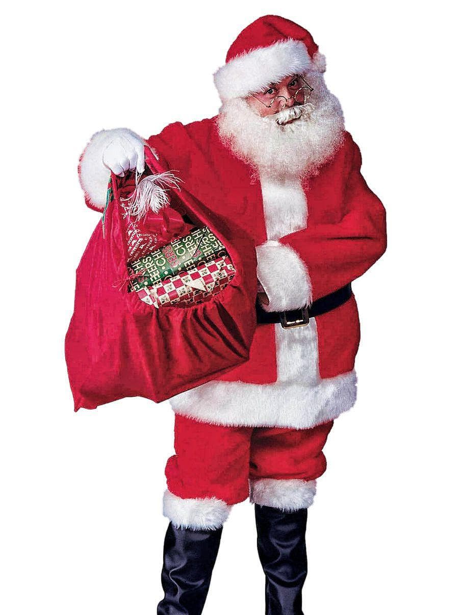 Adult Regal Plush Santa Suit with Wig & Beard Costume - costumes.com