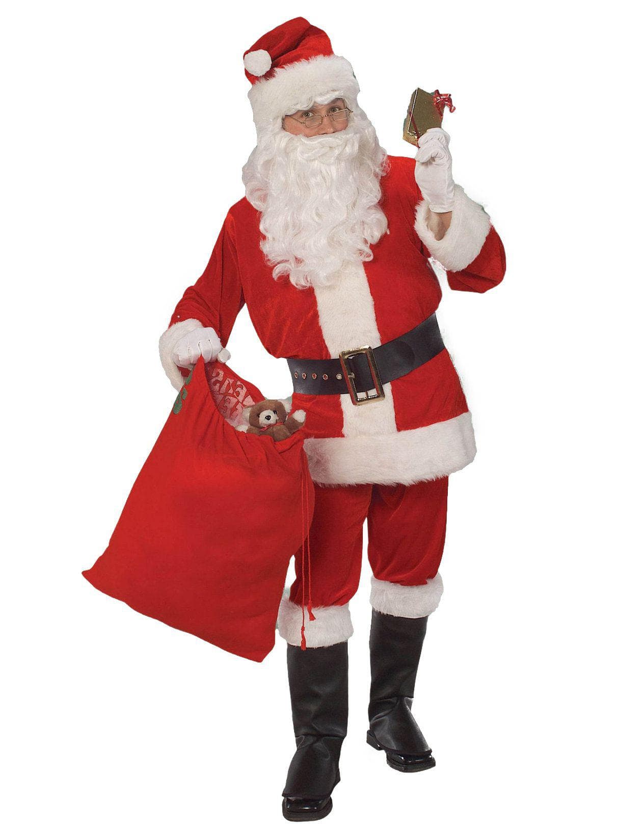 Adult Velour Santa Suit Costume - costumes.com