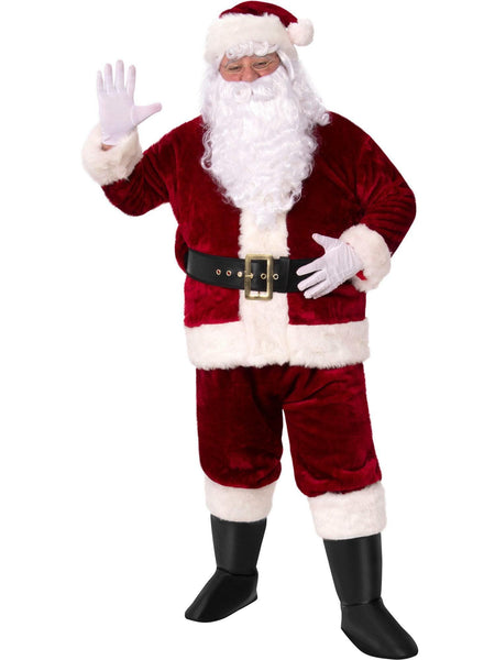 Adult Crimson Imperial X Large Plush Santa Suit Costume