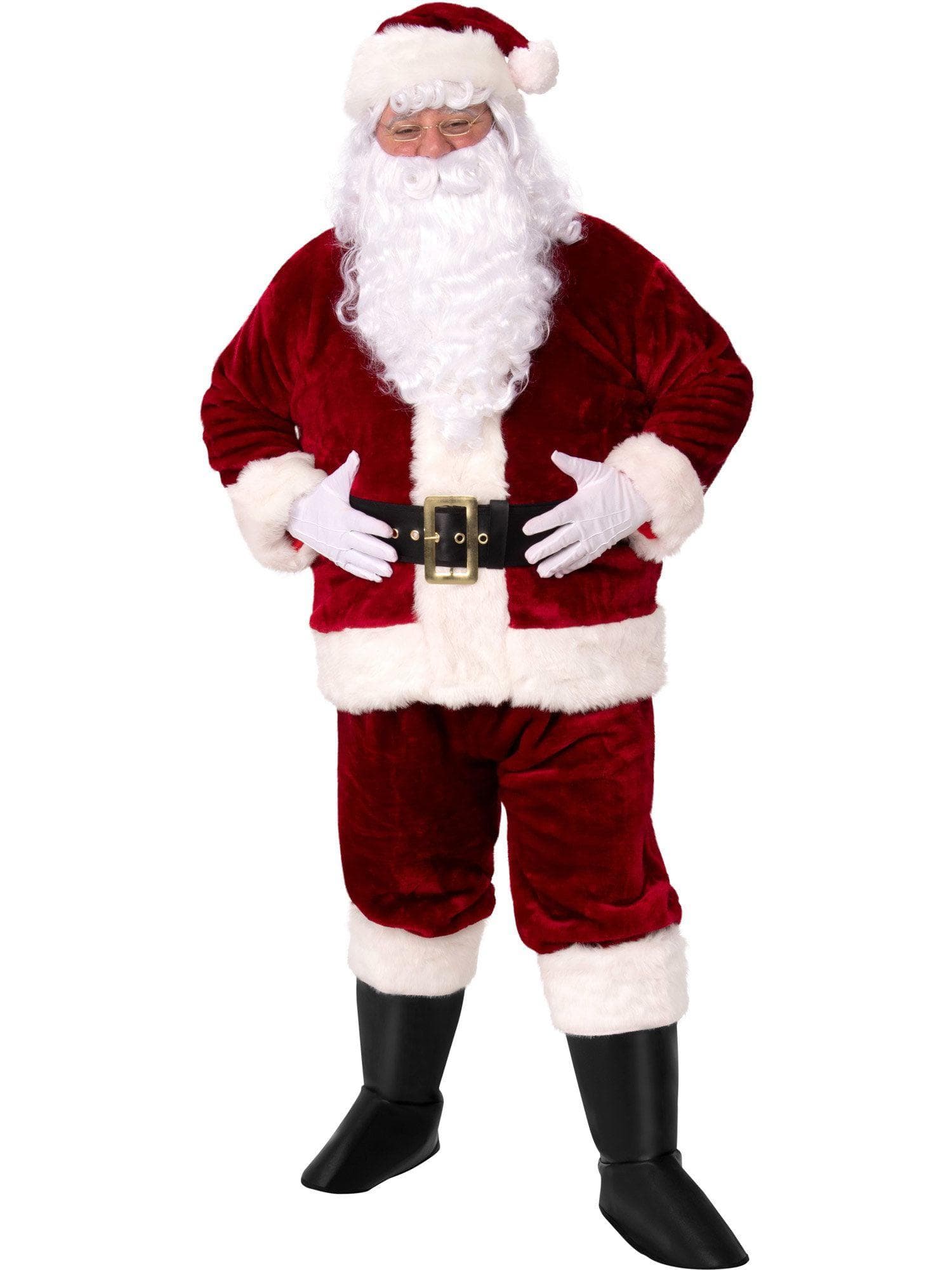 Adult Crimson Imperial Plush Santa Suit Costume - costumes.com