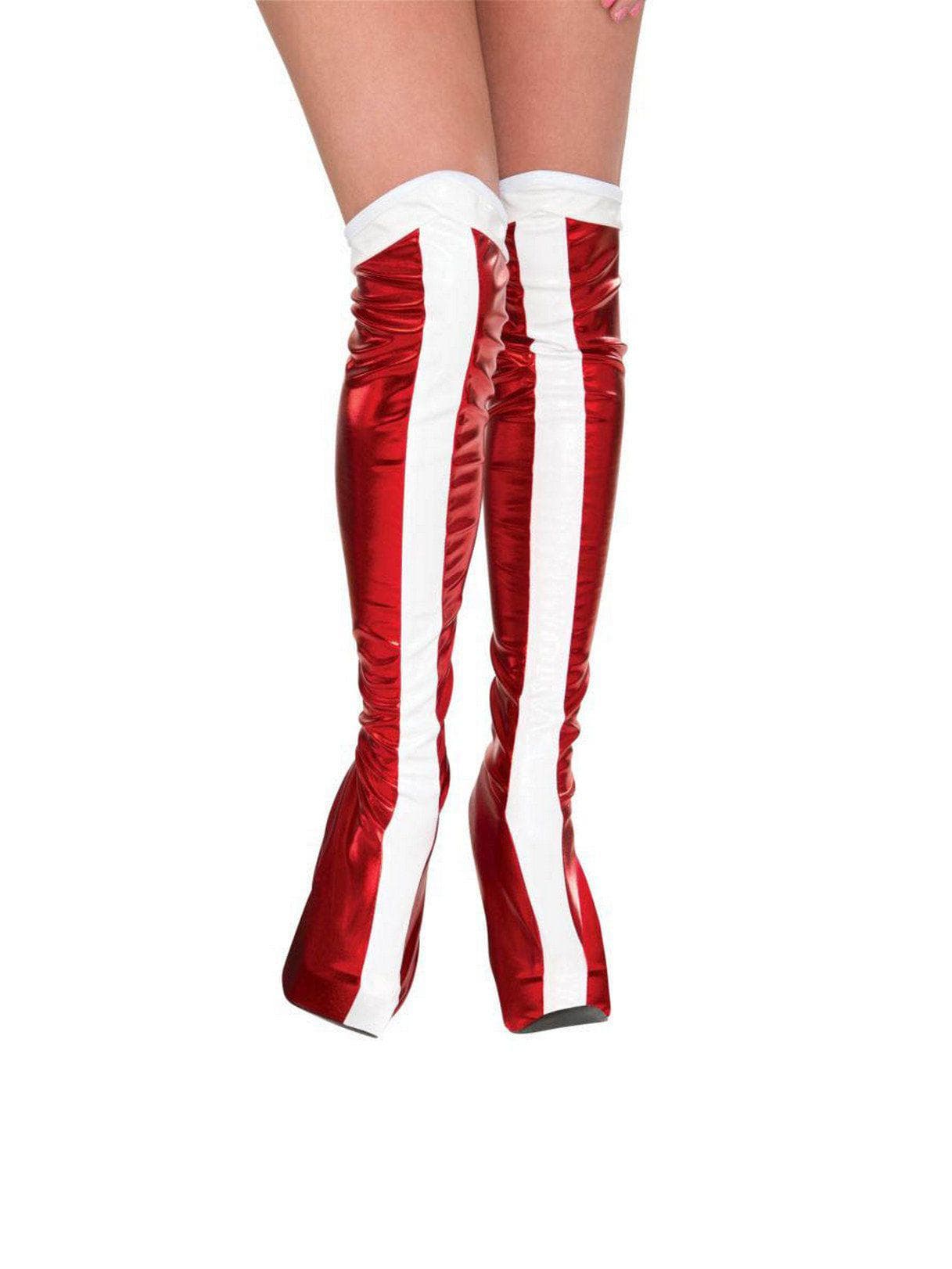 Adult Red Stripe Wonder Woman Boot Tops - costumes.com