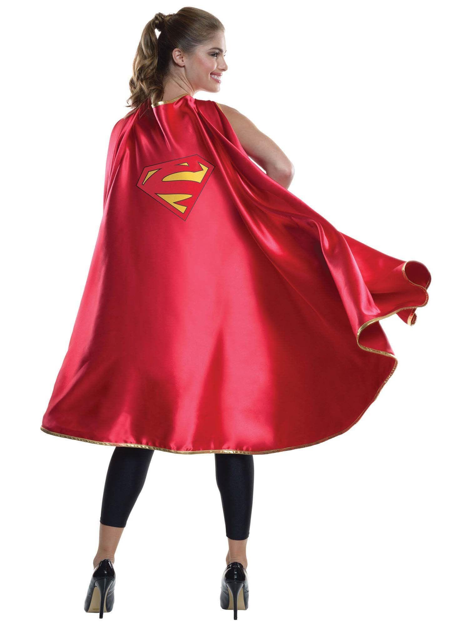 Women's Red with Gold Trim Supergirl Cape - costumes.com