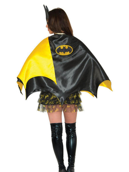 Adult Black and Yellow Batgirl Cape