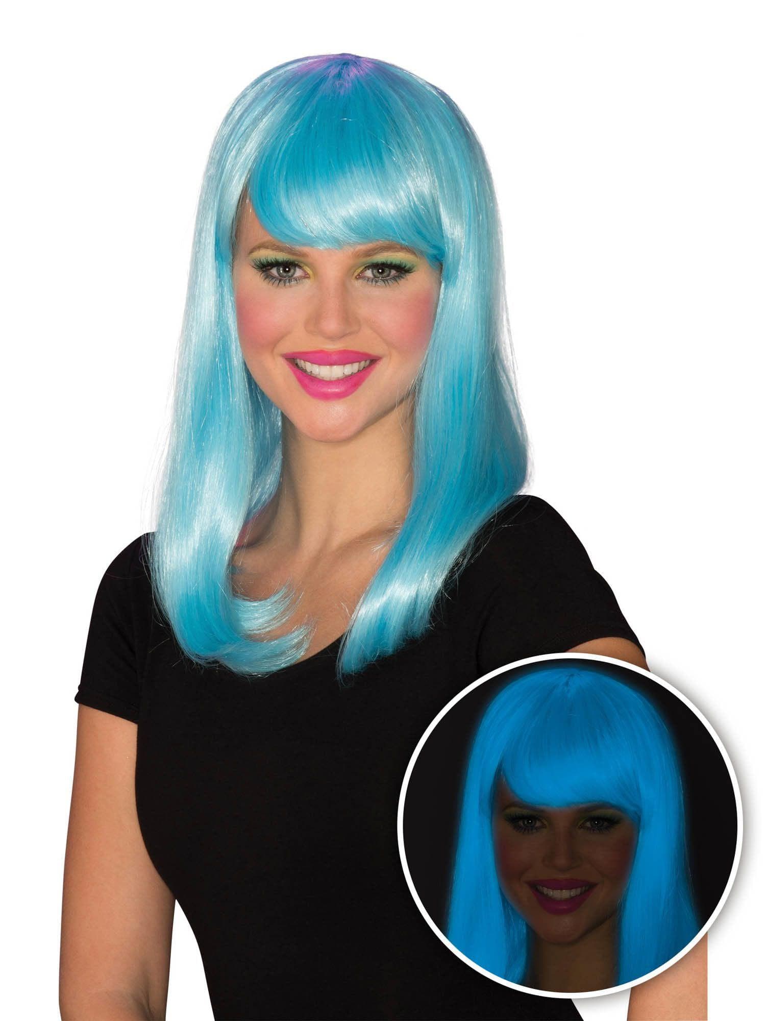 Glowing Blue Womens Babe Wig - costumes.com