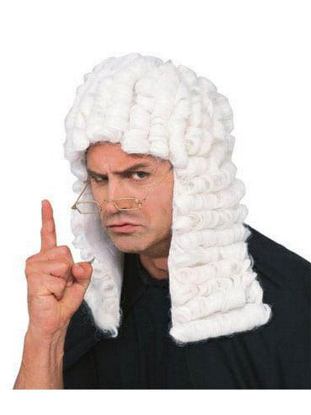 Men's White Judge Wig