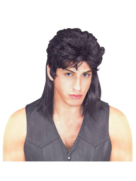 Men's Black Mullet Wig