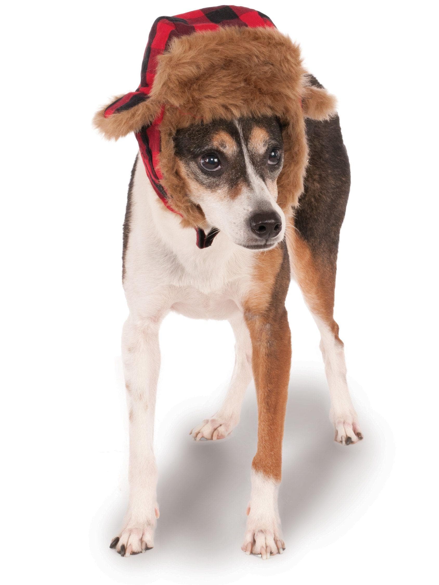 Red and Black Plaid Pet Trapper Hat - costumes.com