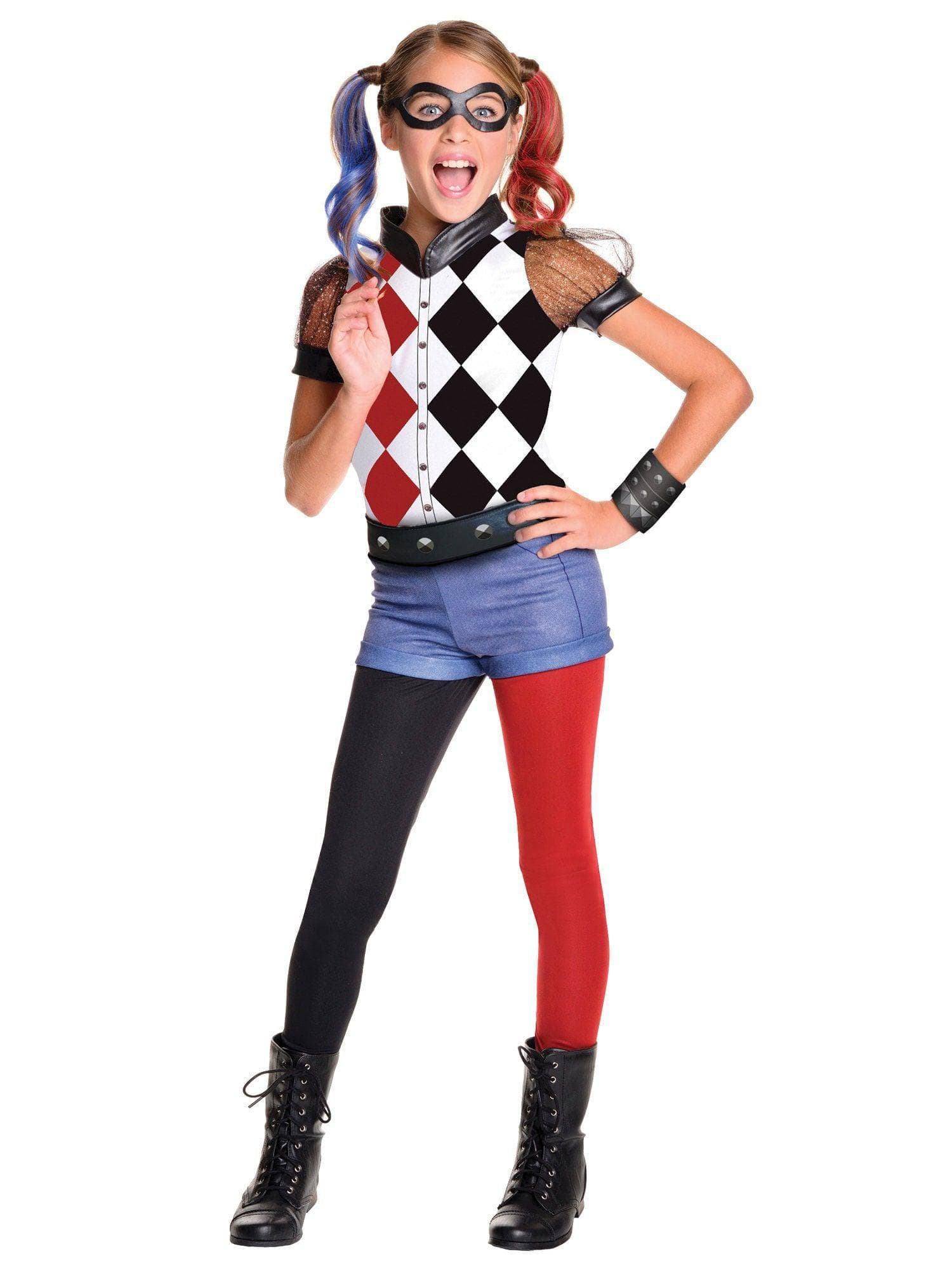 Girls' DC Superhero Girls Harley Quinn Costume - Deluxe - costumes.com