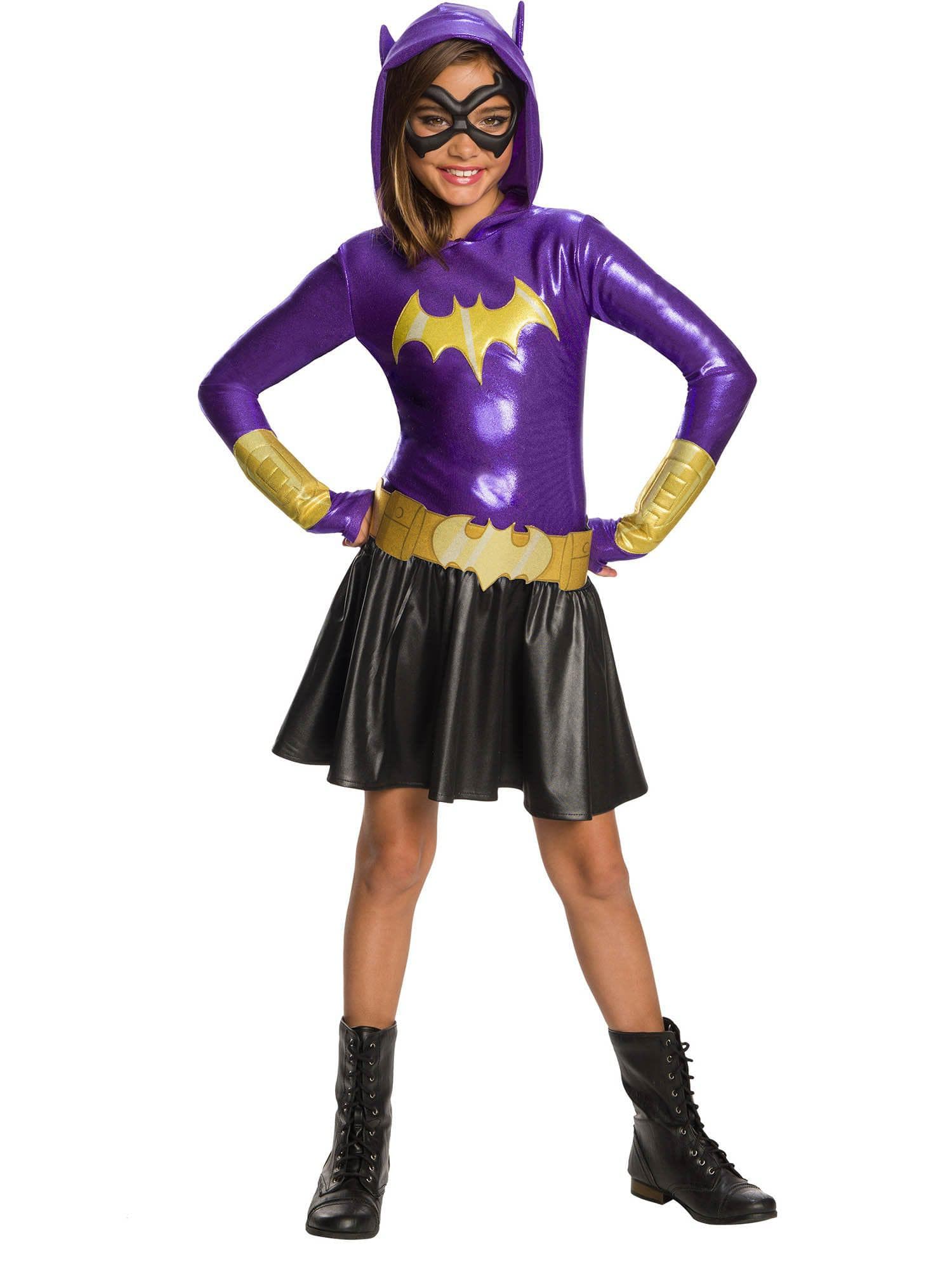 Girls' DC Superhero Girls Batgirl Hooded Dress and Eye Mask - costumes.com