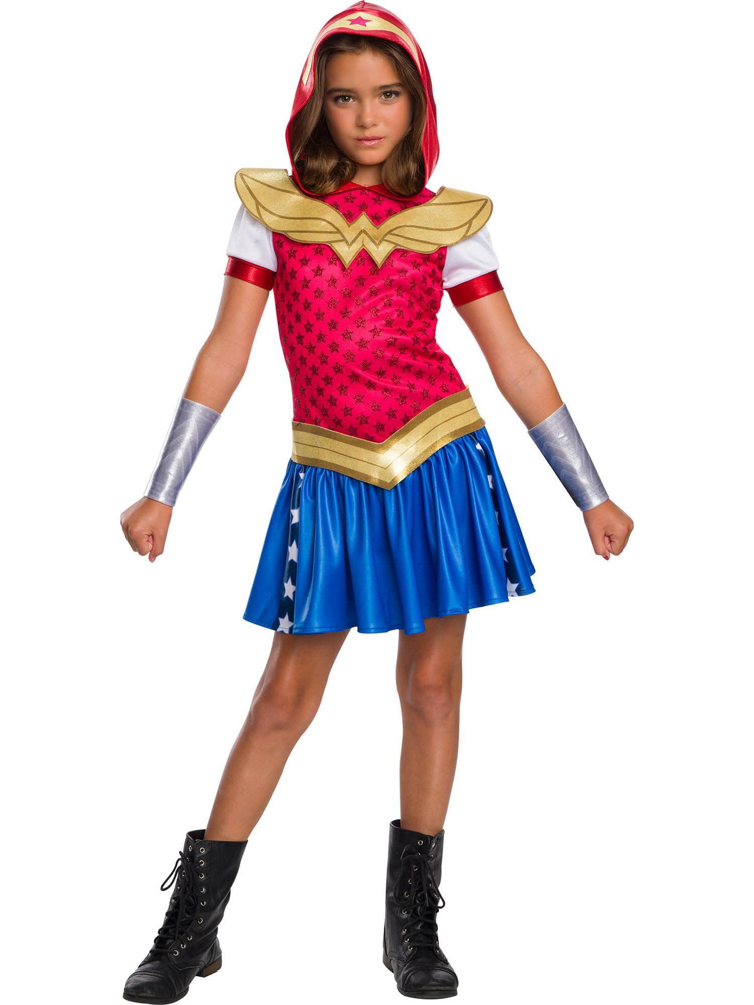 Girls' DC Superhero Girls Wonder Woman Hooded Dress - costumes.com