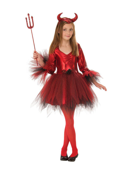Girls' Red Sparkle Devil Costume