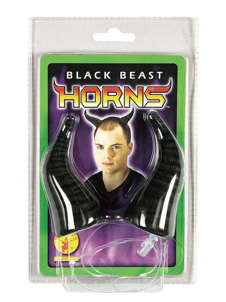 Adult Black Beast Horns Headpiece