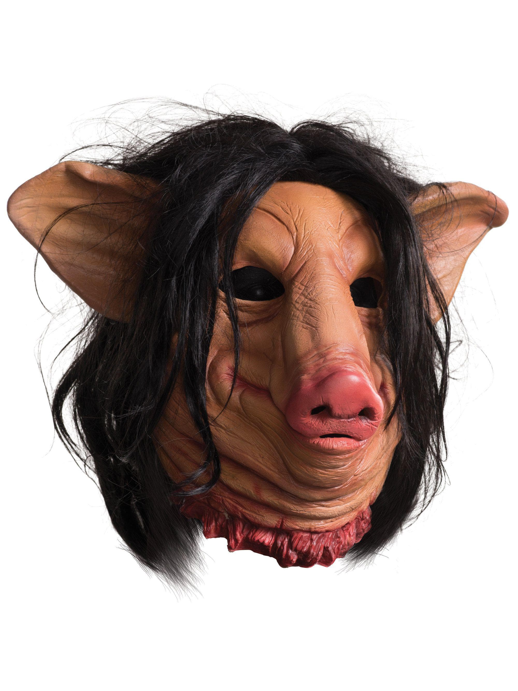 Adult Saw Pig Face Overhead Latex Mask - costumes.com