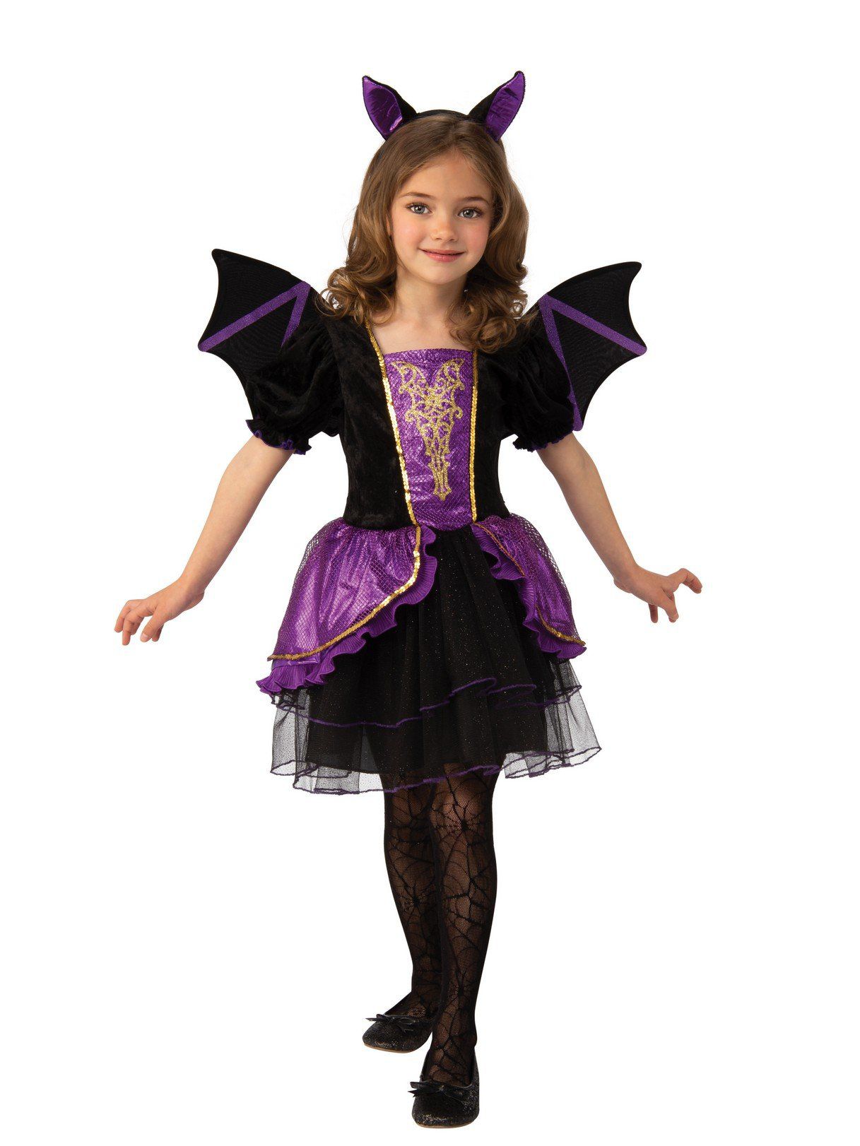 Girls' Purple and Black Pretty Bat Costume - costumes.com