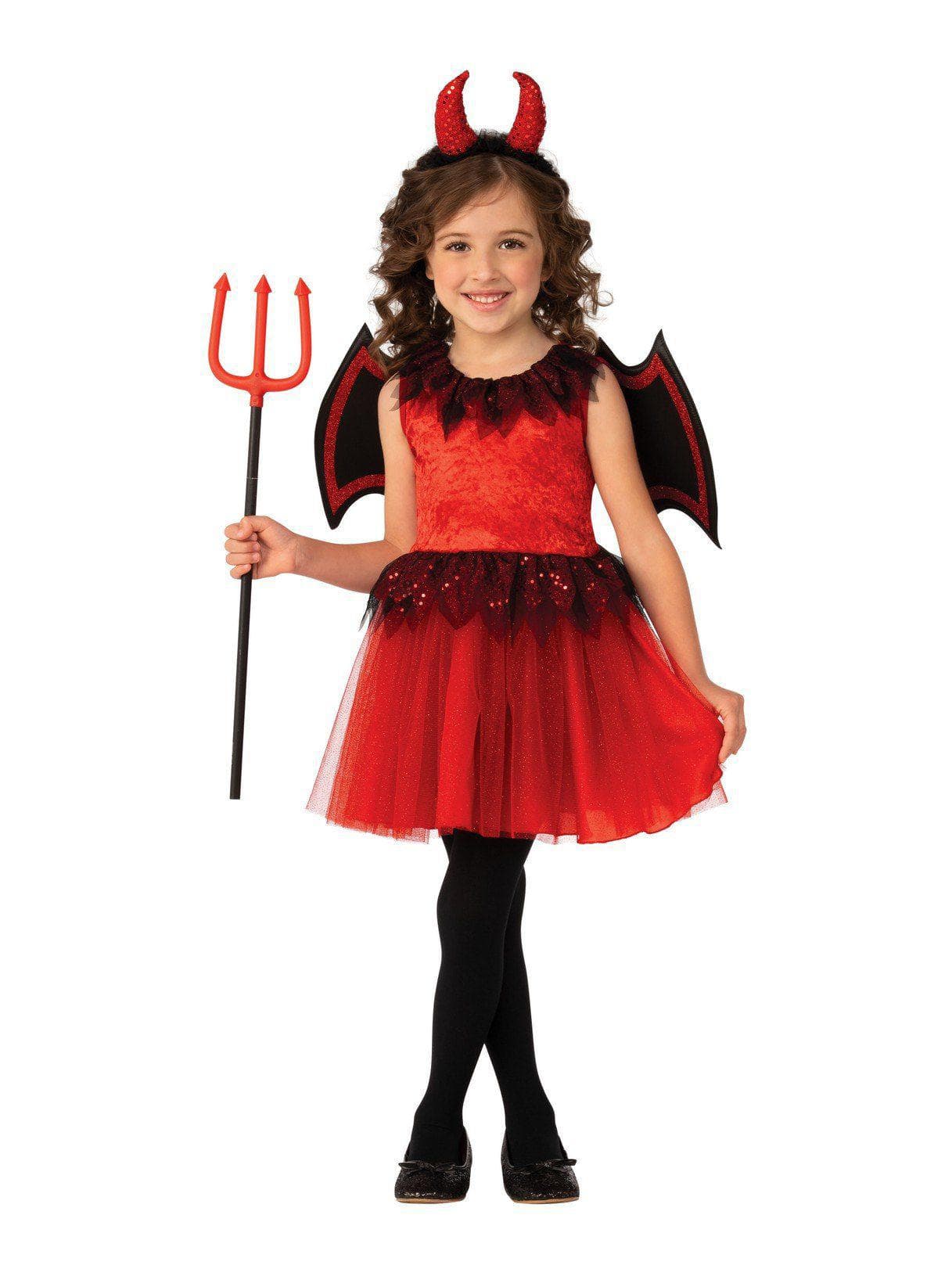 Girls' Red Sequin Devil Costume - costumes.com