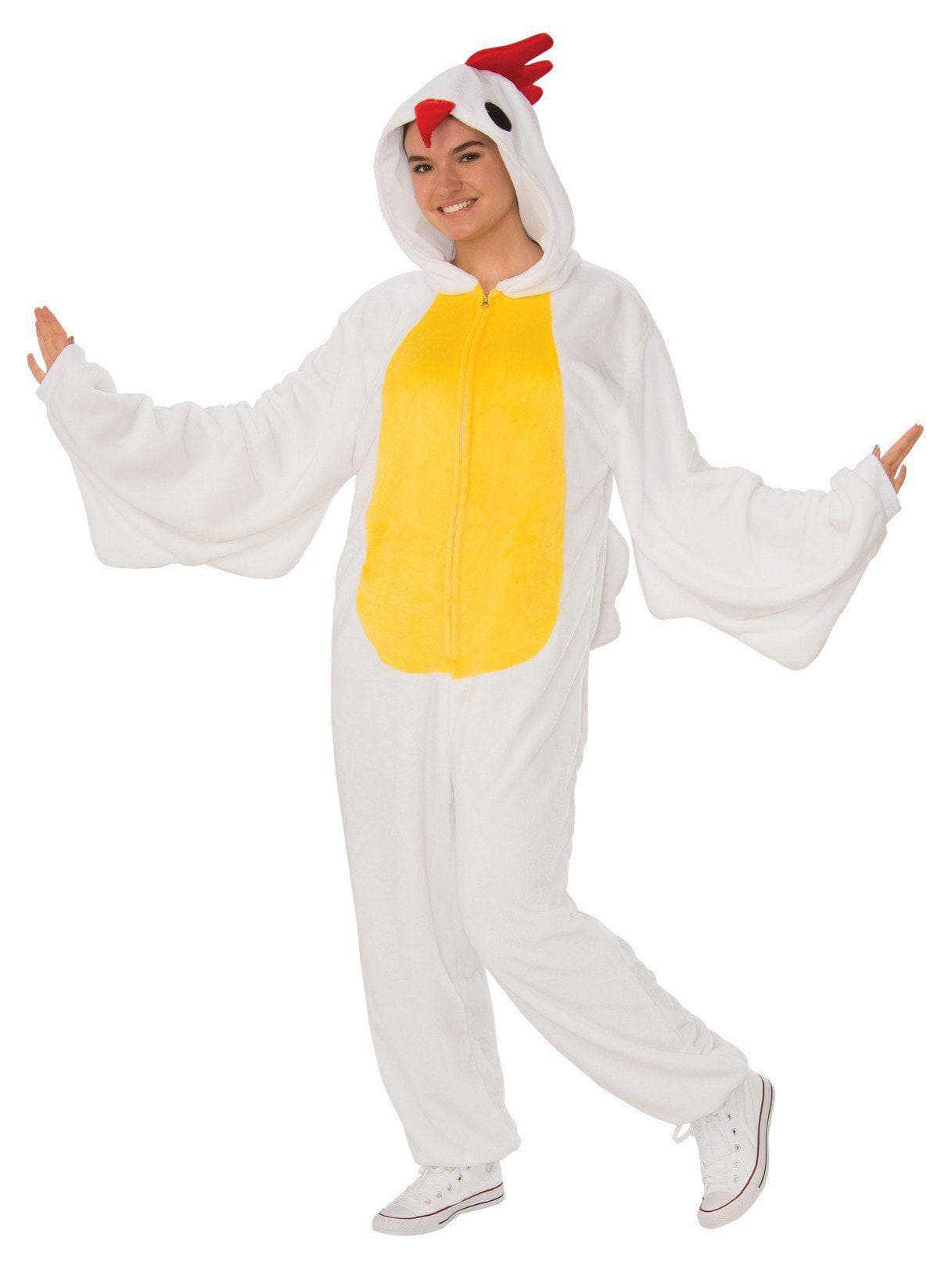Adult Comfy Wear Hooded Chicken Jumpsuit - costumes.com