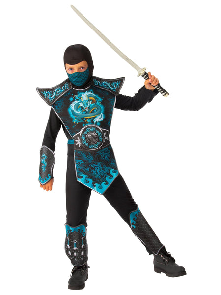 Kids Boy Blue Dragon Ninja Costume