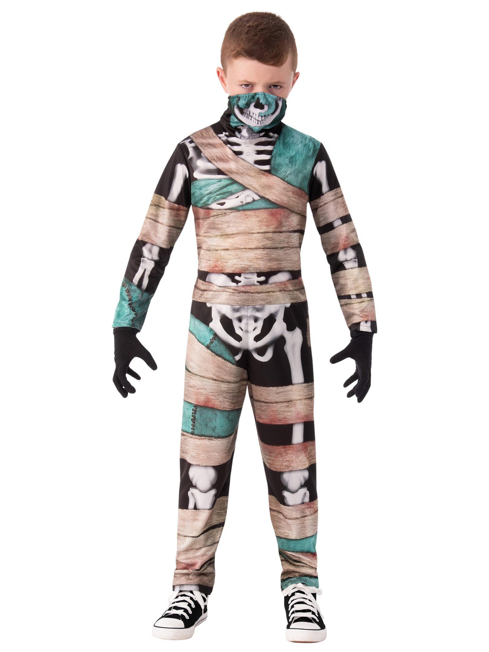 Kids Half Masked Skeleton Costume - costumes.com