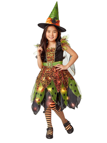 Girls' Light-Up Forest Fairy Witch Costume
