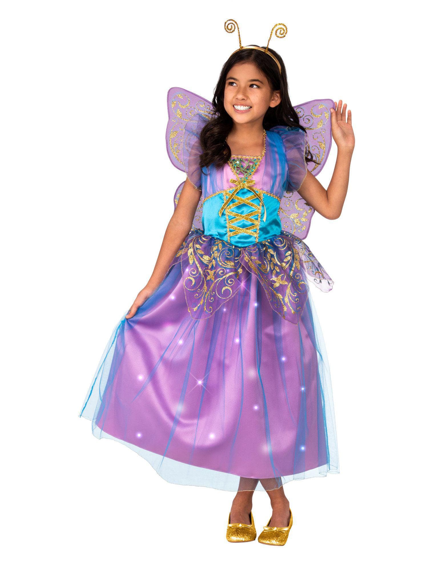 Girls' Light-Up Purple Fairy Costume - costumes.com